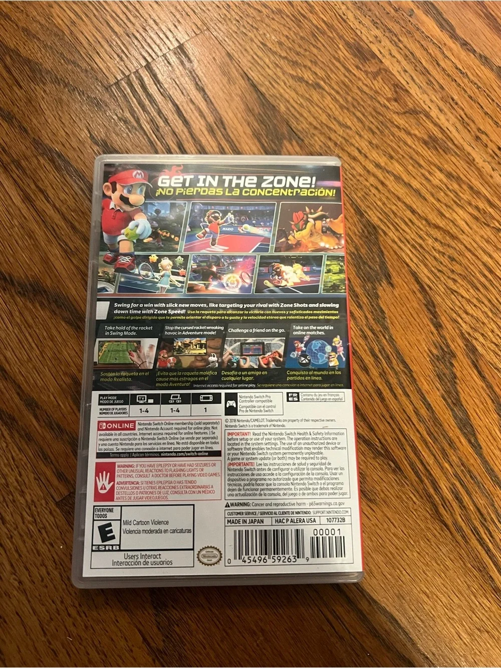 Nintendo switch Mario Tennis Aces game with case